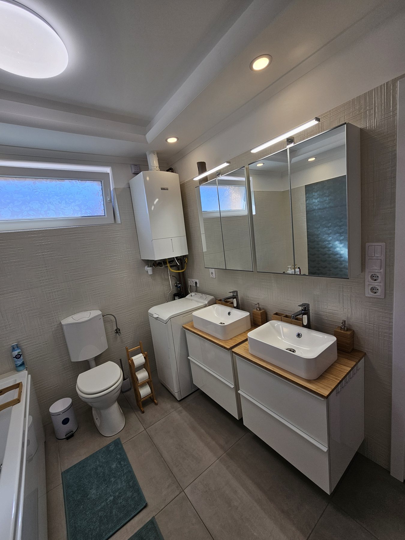 Modern bathroom with double vanity