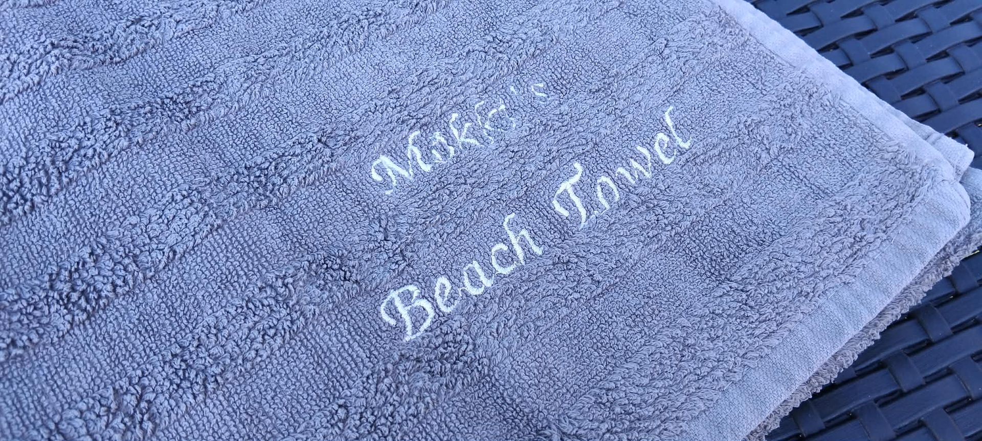 Custom embroidered Mökki towel